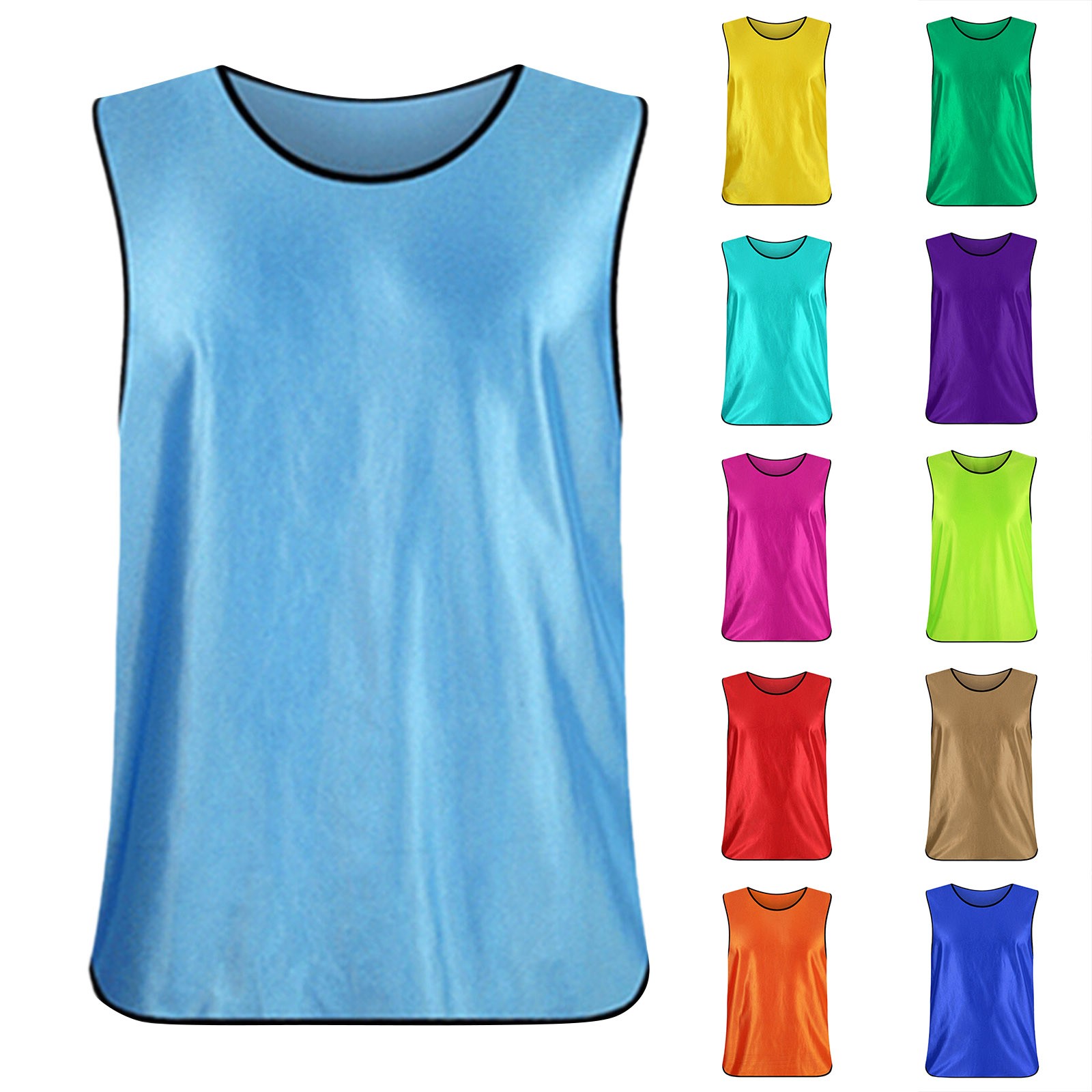 thumbnail image 4 of Chaleco deportivo sin mangas de color liso para adulto, sin tirantes y mercerizado, informal, talla única, 4 of 4